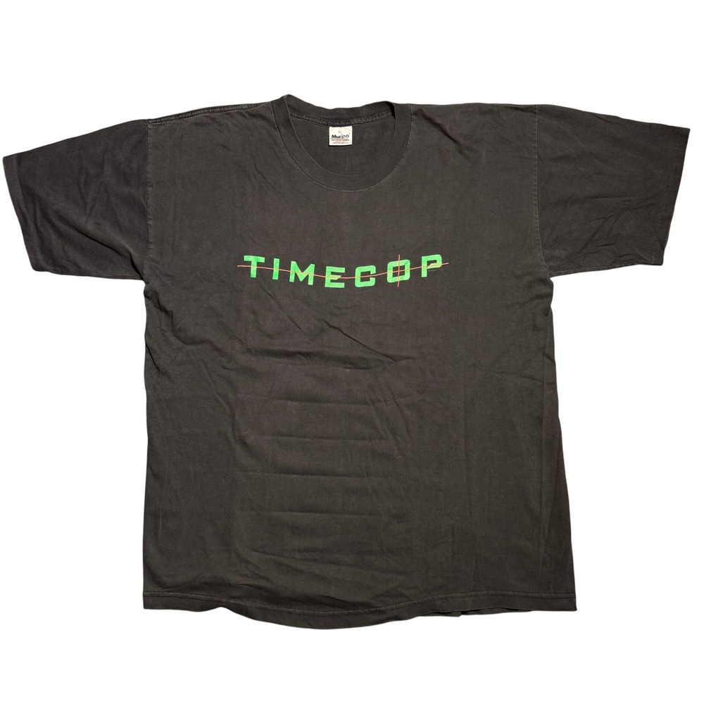 Vintage 1994 Timecop Movie Promo T-Shirt Murina XL Black Jean-Claude Van Damme